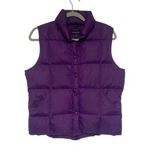 Land's End Quilted Purple Down Puffer Vest Women's Medium